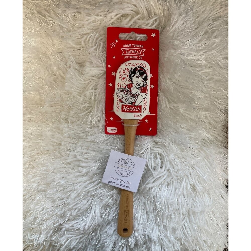 Adam Turman Hotdish Ladle With Wooden Handle & Printed Design